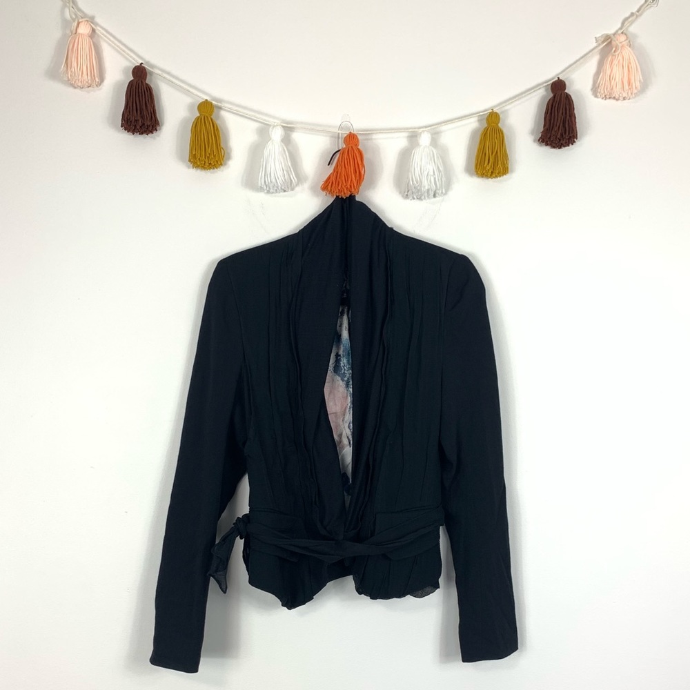 Kaylee Tankus Black Wool Blazer Medium